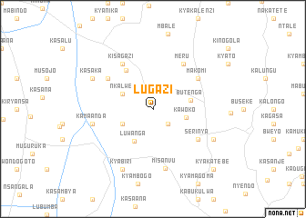 map of Lugazi