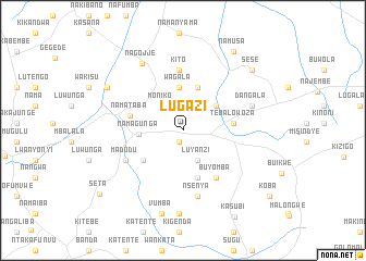 map of Lugazi