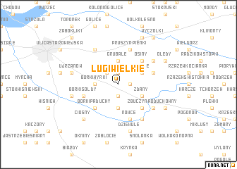 map of Ługi Wielkie