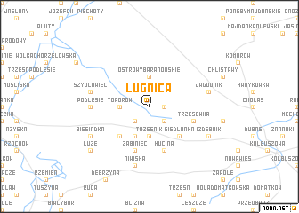 map of Ługnica