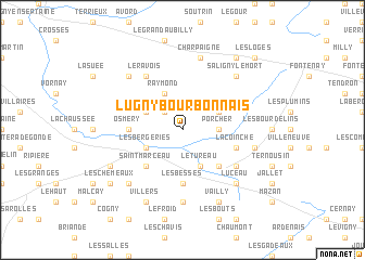 map of Lugny-Bourbonnais