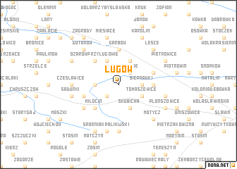 map of Ługów