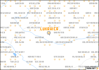 map of Łukawica