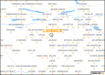 map of Łukawica