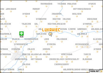 map of Łukawiec