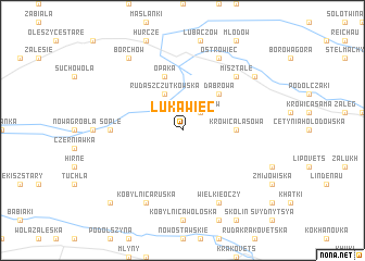 map of Łukawiec