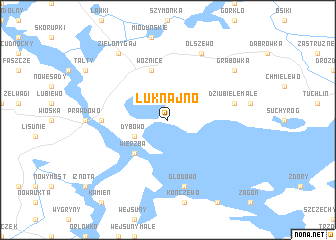 map of Łuknajno