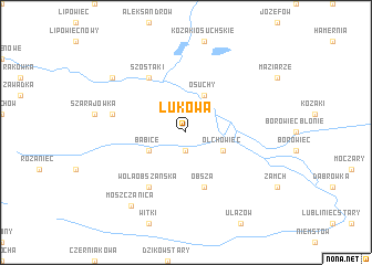 map of Łukowa