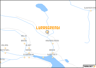 map of Luråsgrendi