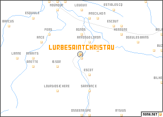 map of Lurbe-Saint-Christau