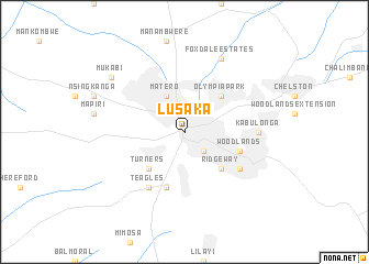 map of Lusaka