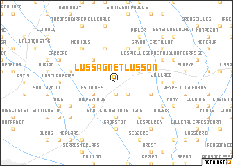 map of Lussagnet-Lusson