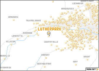 map of Luther Park