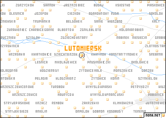 map of Lutomiersk