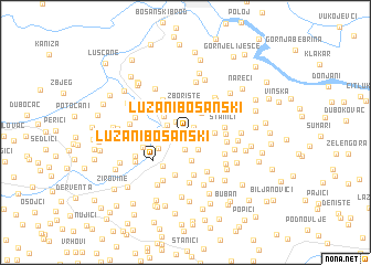 map of Lužani Bosanski