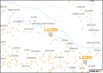 map of Lužani