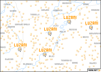 map of Lužani