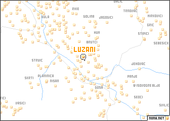 map of Lužani