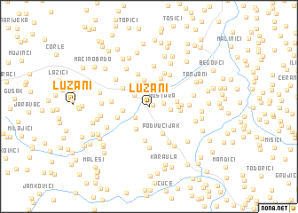 map of Lužani