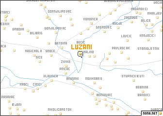 map of Lužani