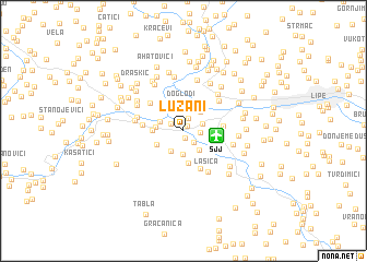 map of Lužani