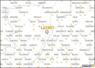 map of Lužany