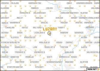 map of Lužany