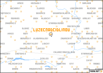 map of Lužec nad Cidlinou