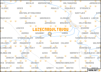 map of Lužec nad Vltavou