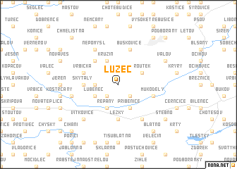 map of Lužec