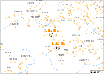 map of Lužine