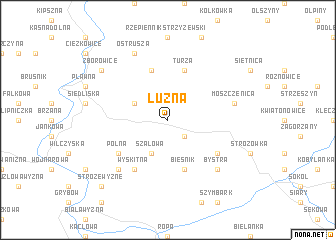 map of Łużna