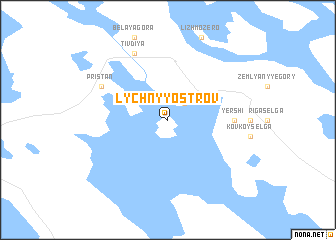 map of Lychnyy Ostrov