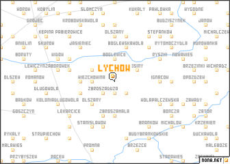 map of Łychów