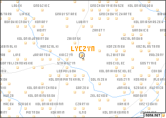 map of Łyczyn