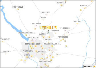 map of Lyn Hills