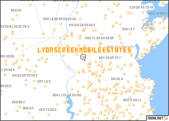map of Lyons Creek Mobile Estates