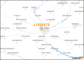 map of Lypovets\