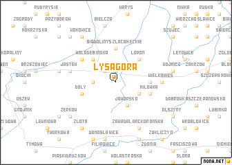 map of Łysa Góra