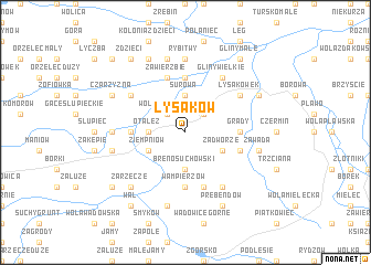 map of Łysaków