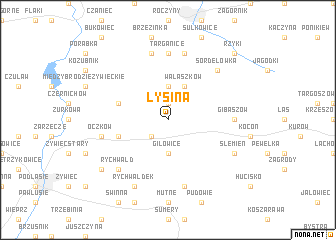 map of Łysina