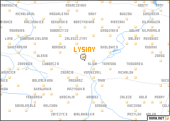 map of Łysiny