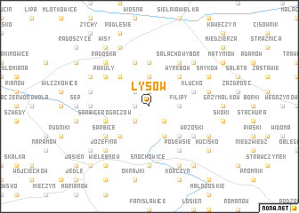 map of Łysów