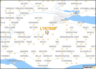map of Lystrup