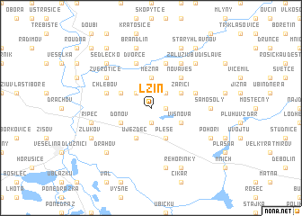 map of Lžín