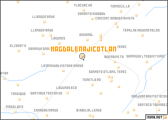 map of Magdalena Jicotlán