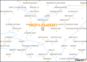 map of Magny-lès-Jussey