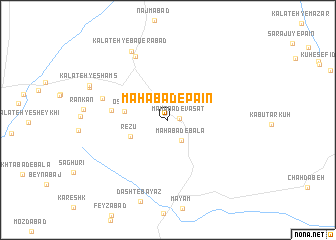 map of Mahābād-e Pā\