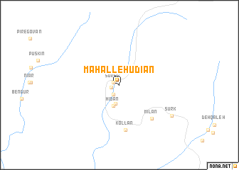 map of Maḩall-e Hūdīān