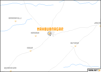 map of Mahbūbnagar